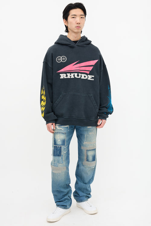 Rhude Black & Multi Rhonda Graphic Hoodie