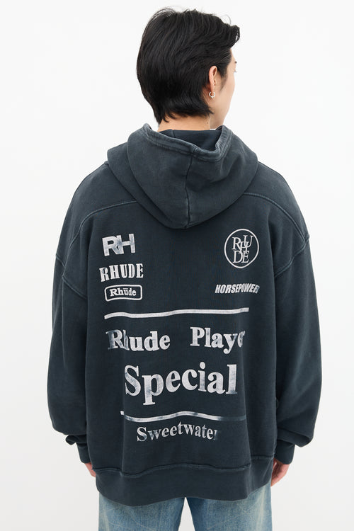 Rhude Black & Multi Rhonda Graphic Hoodie