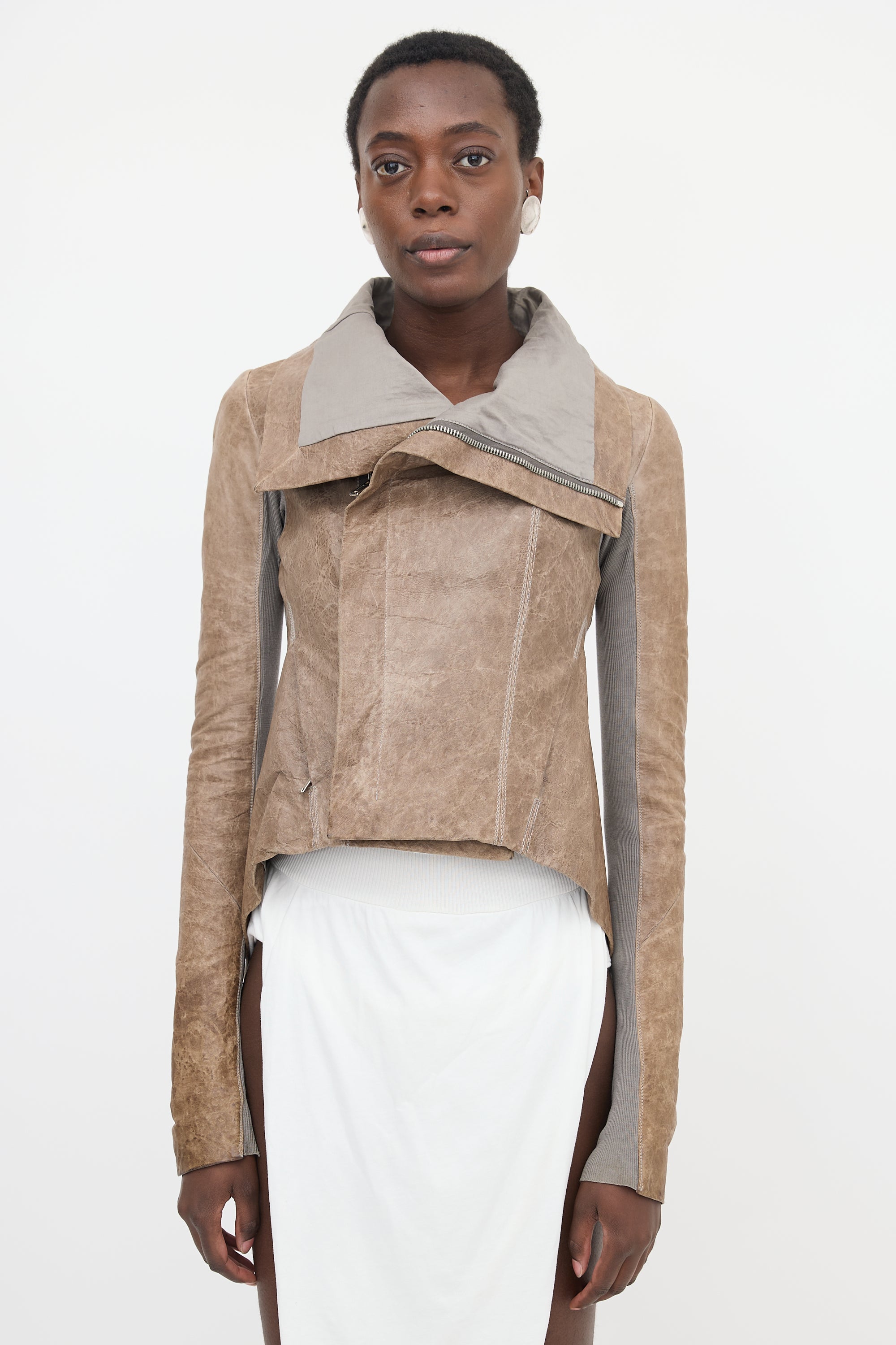 Rick Owens Aged Leather Jacket
