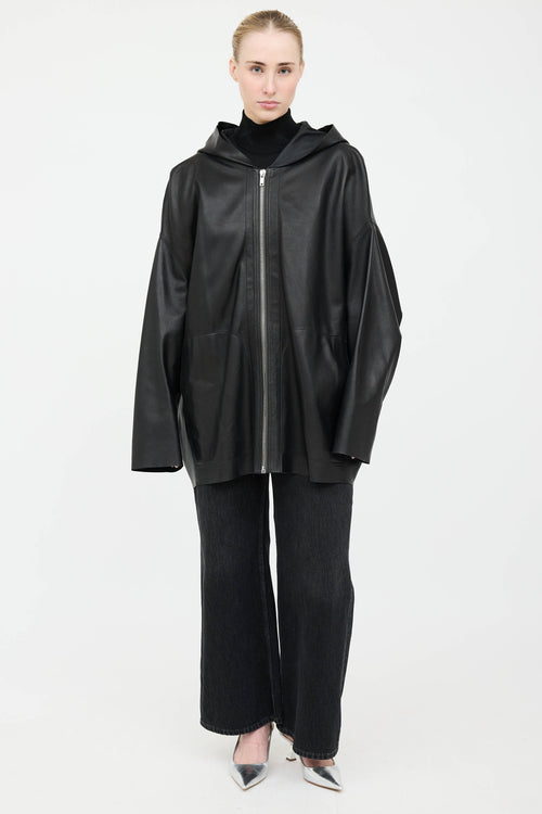 Rick Owens SS22 Leather Fogachine Jacket