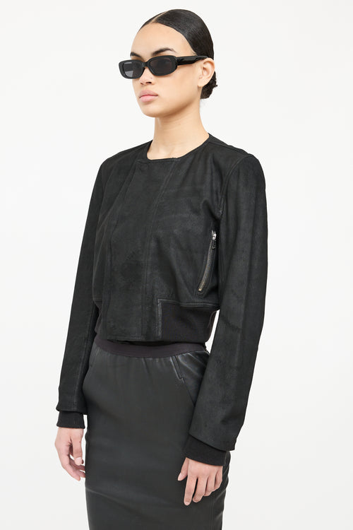 Rick Owens Leather Long Sleeve Jacket