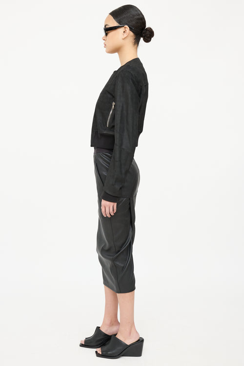 Rick Owens Leather Long Sleeve Jacket