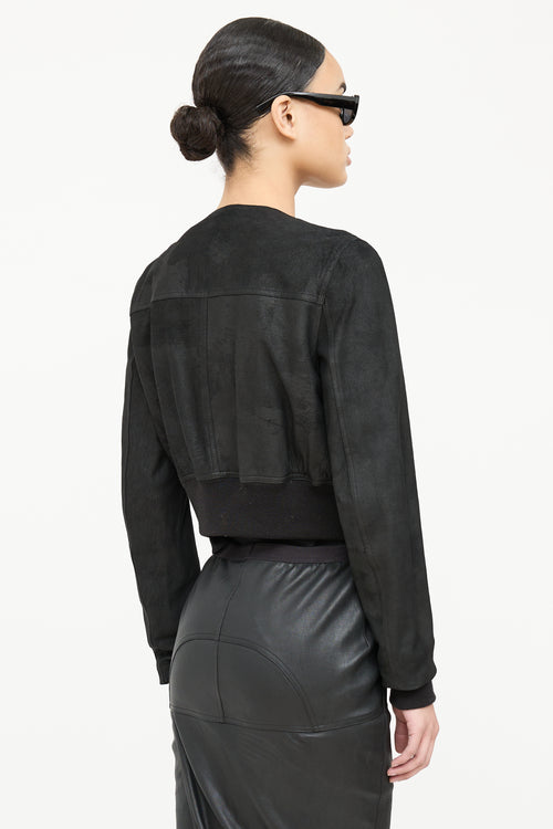Rick Owens Leather Long Sleeve Jacket