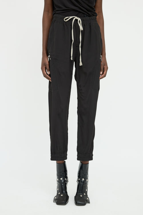 Rick Owens SS 2021 Black Zipper Jogger Pant