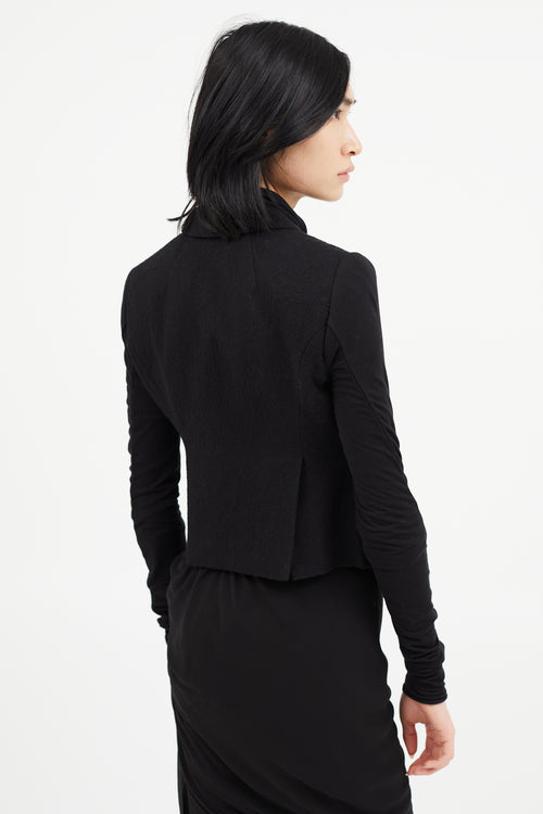 Rick Owens FW 2018 Black Wool & Stretch Sleeve Blazer