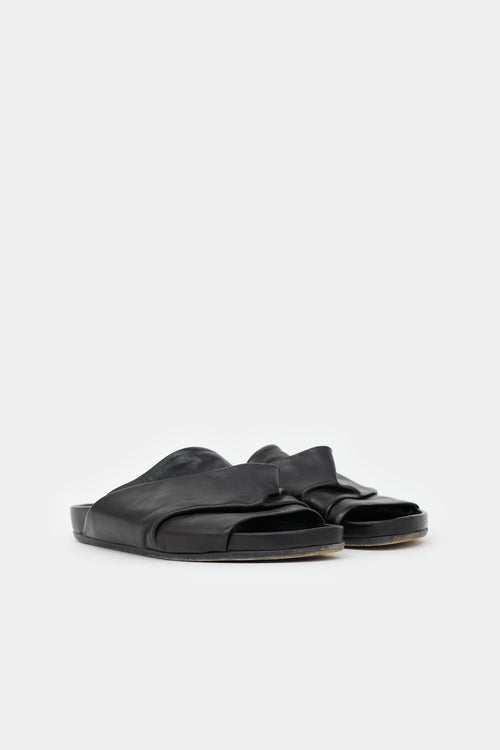 Rick Owens Leather Gathered Slide