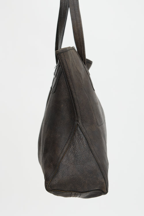 Rick Owens Leather Large Tote Bag
