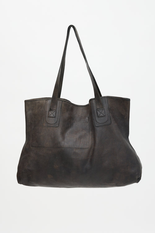 Rick Owens Leather Large Tote Bag