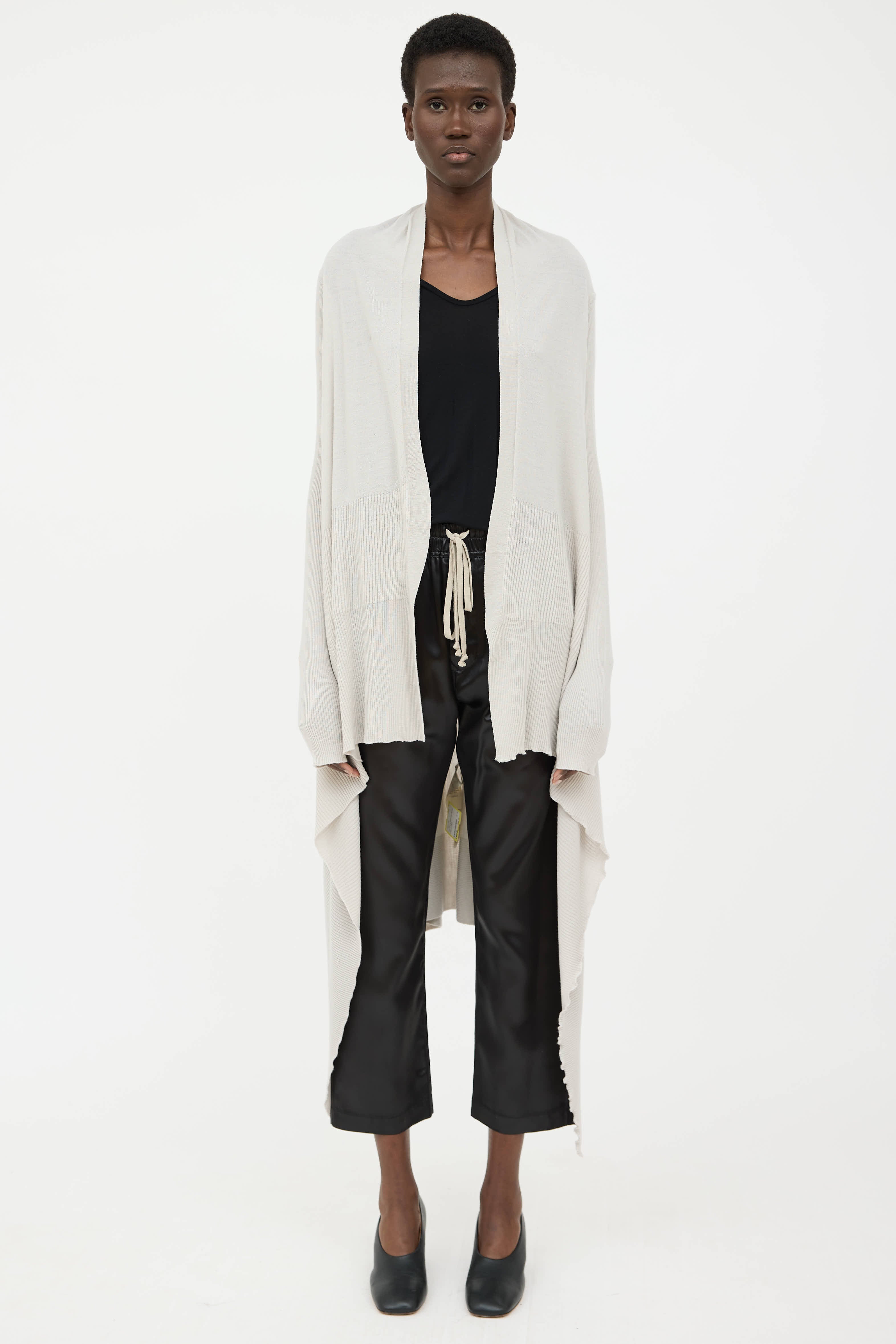 Rick Owens SS21 Ribbed Long Cardigan