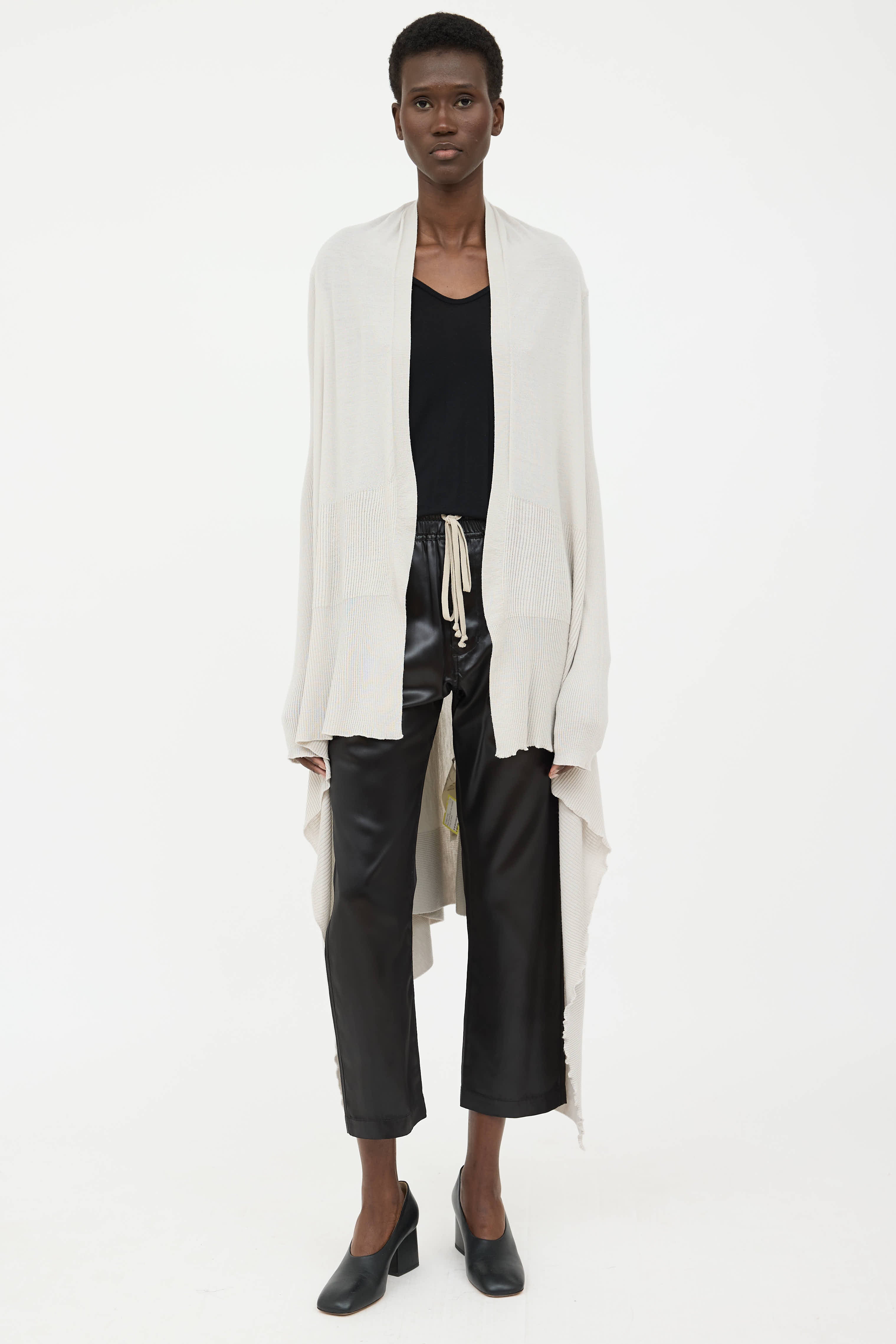 Rick Owens SS21 Ribbed Long Cardigan