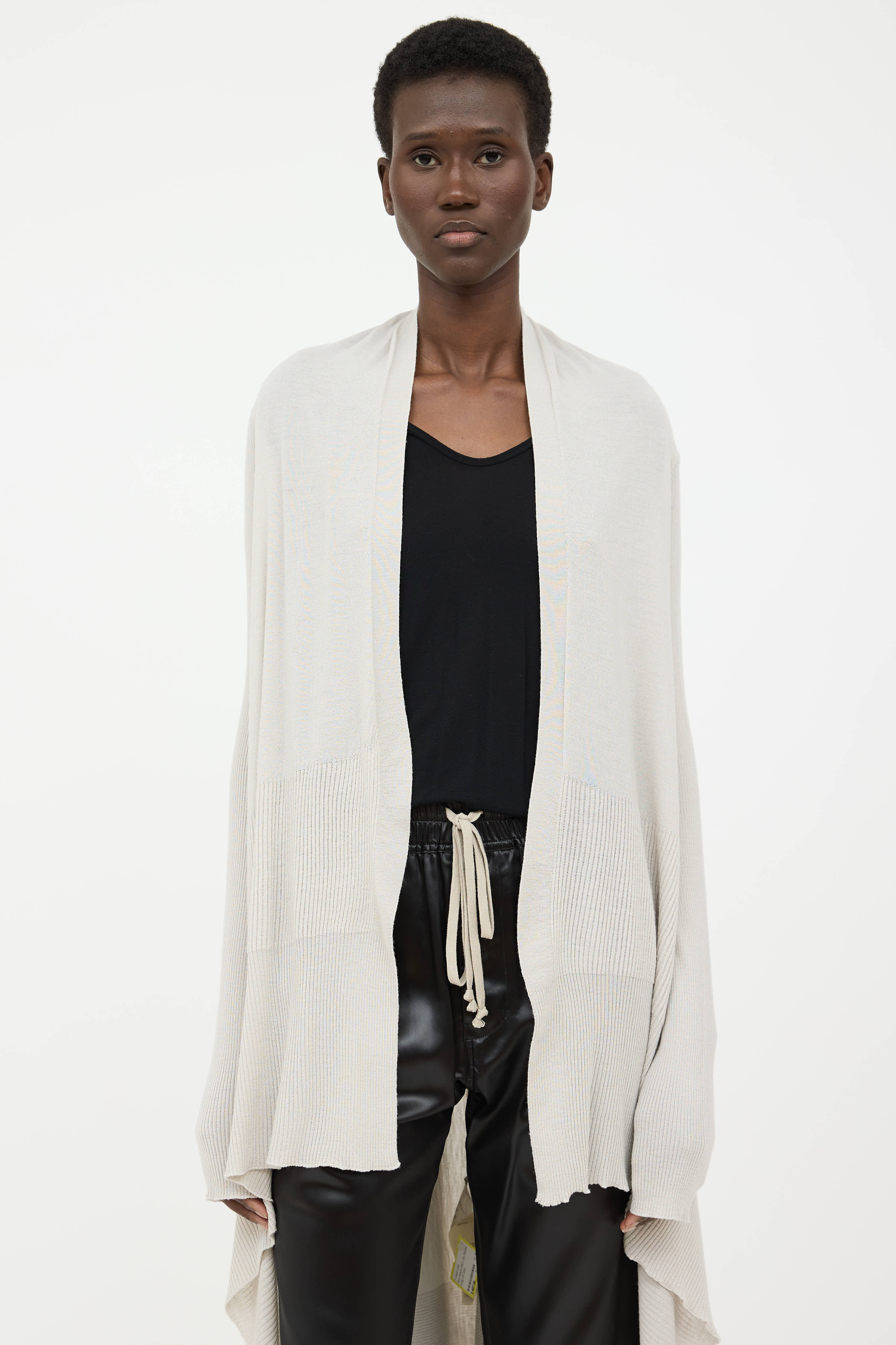 Rick Owens SS21 Ribbed Long Cardigan
