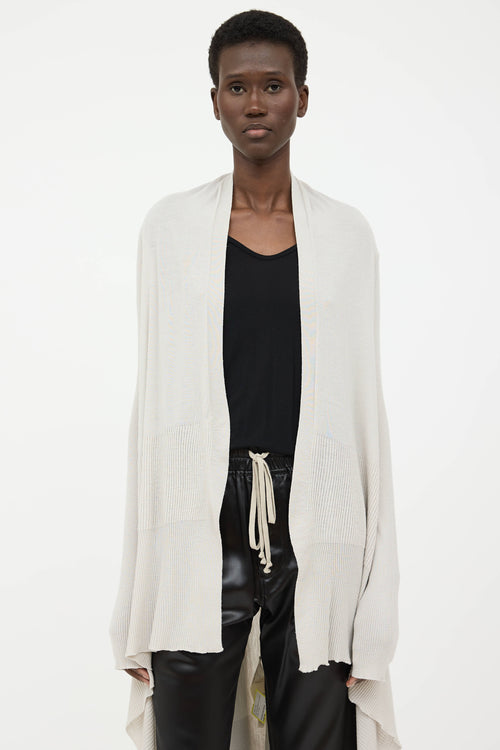 Rick Owens SS21 Ribbed Long Cardigan