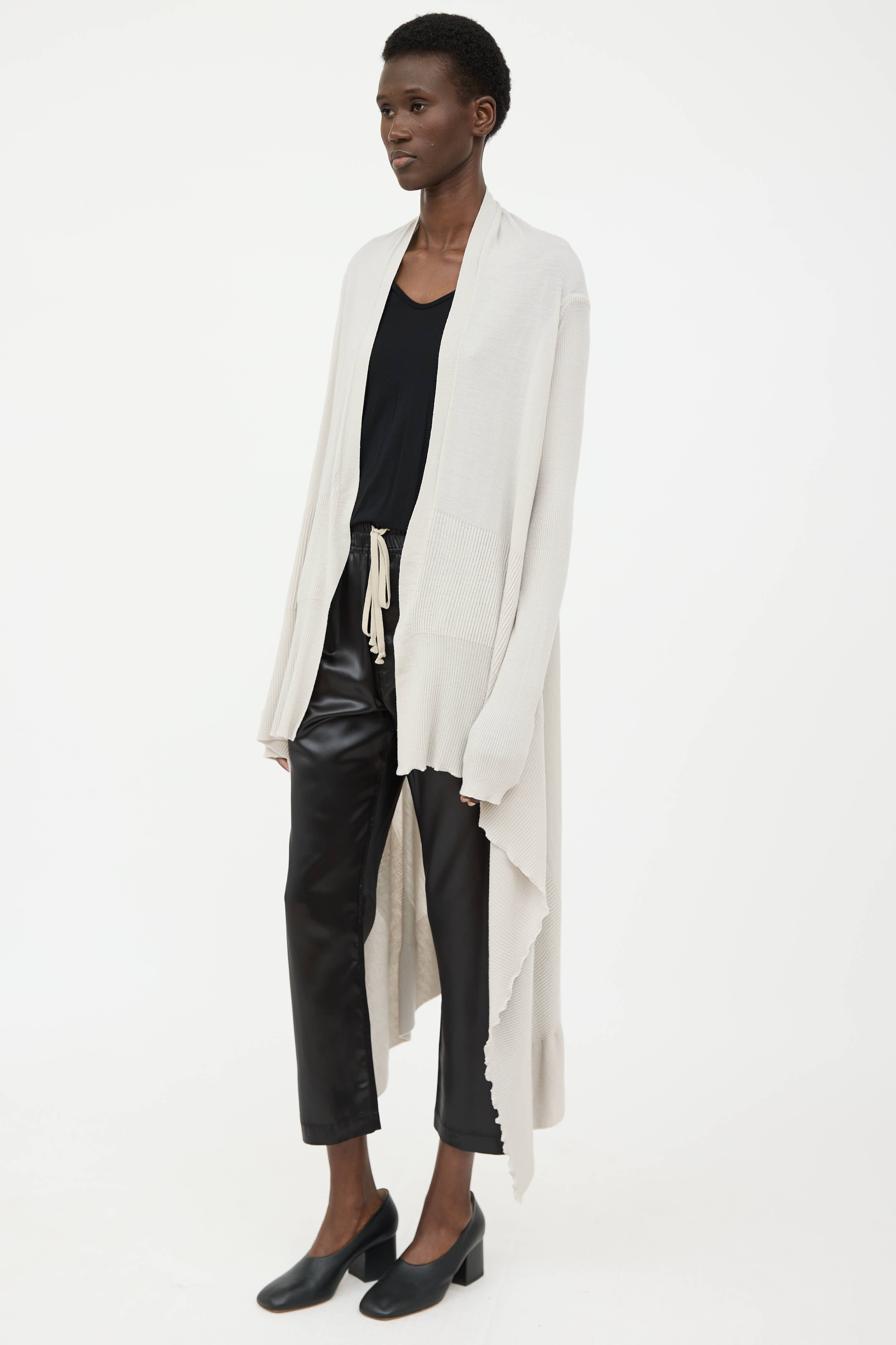 Rick Owens SS21 Ribbed Long Cardigan