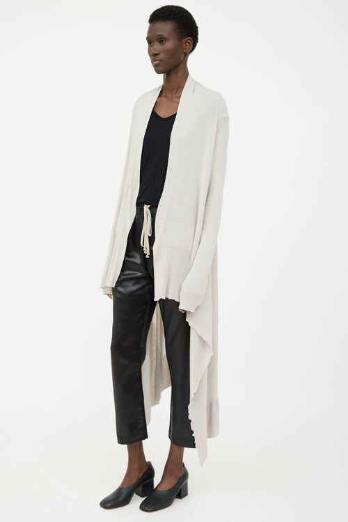 Rick Owens SS21 Ribbed Long Cardigan