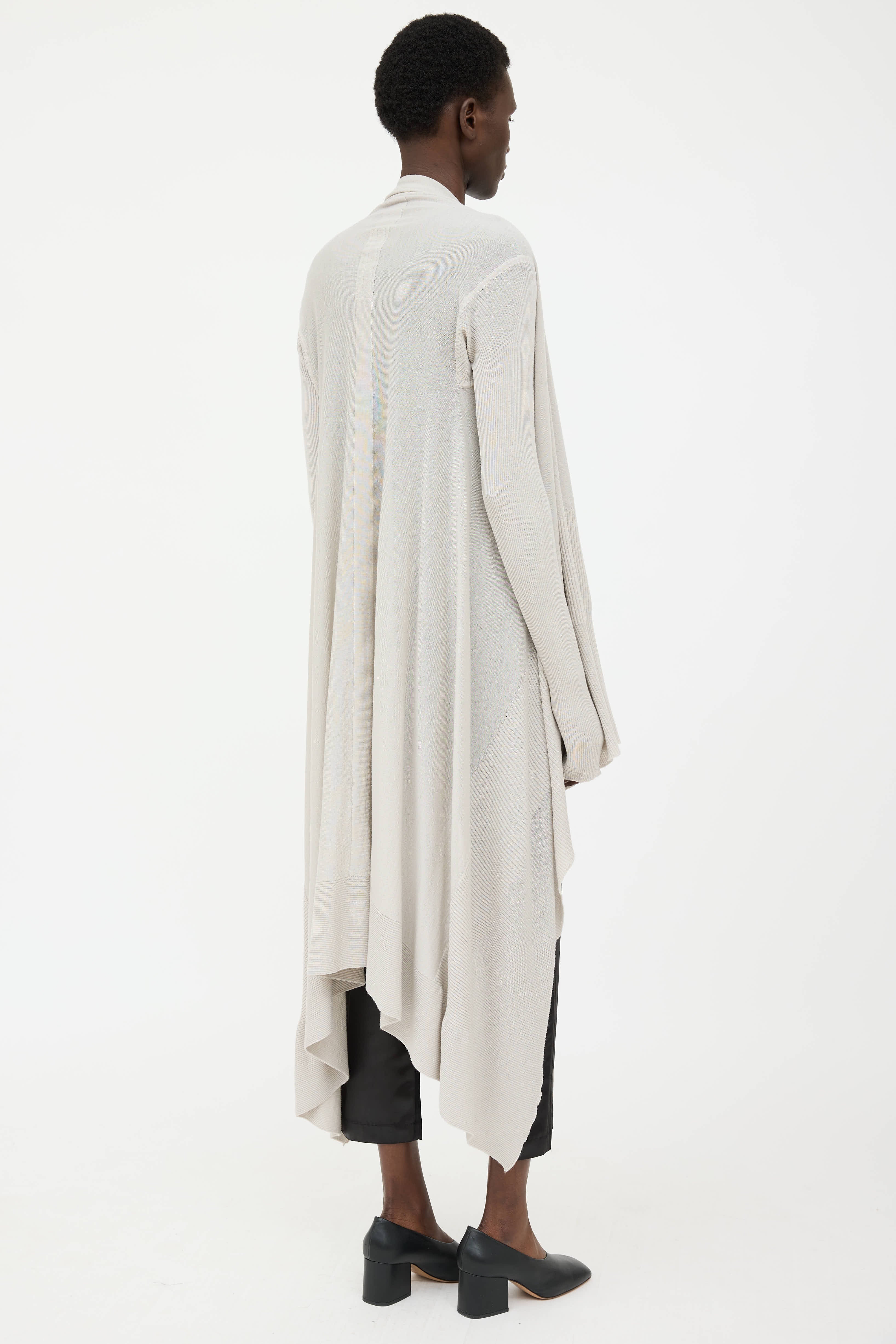 Rick Owens SS21 Ribbed Long Cardigan