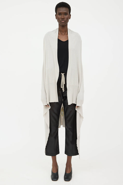 Rick Owens SS21 Ribbed Long Cardigan