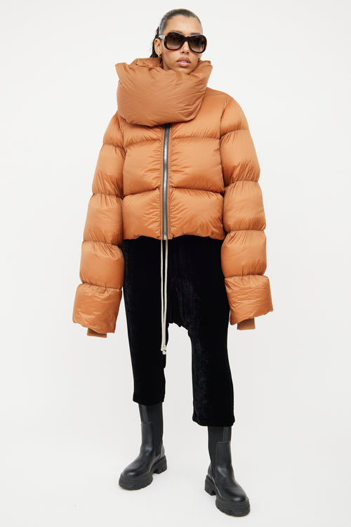 Rick Owens Rust Funnel Neck Jacket