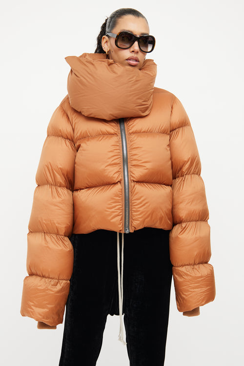 Rick Owens Rust Funnel Neck Jacket