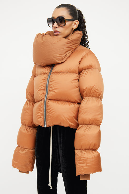 Rick Owens Rust Funnel Neck Jacket