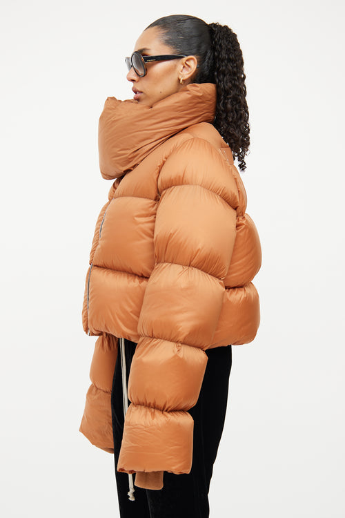 Rick Owens Rust Funnel Neck Jacket