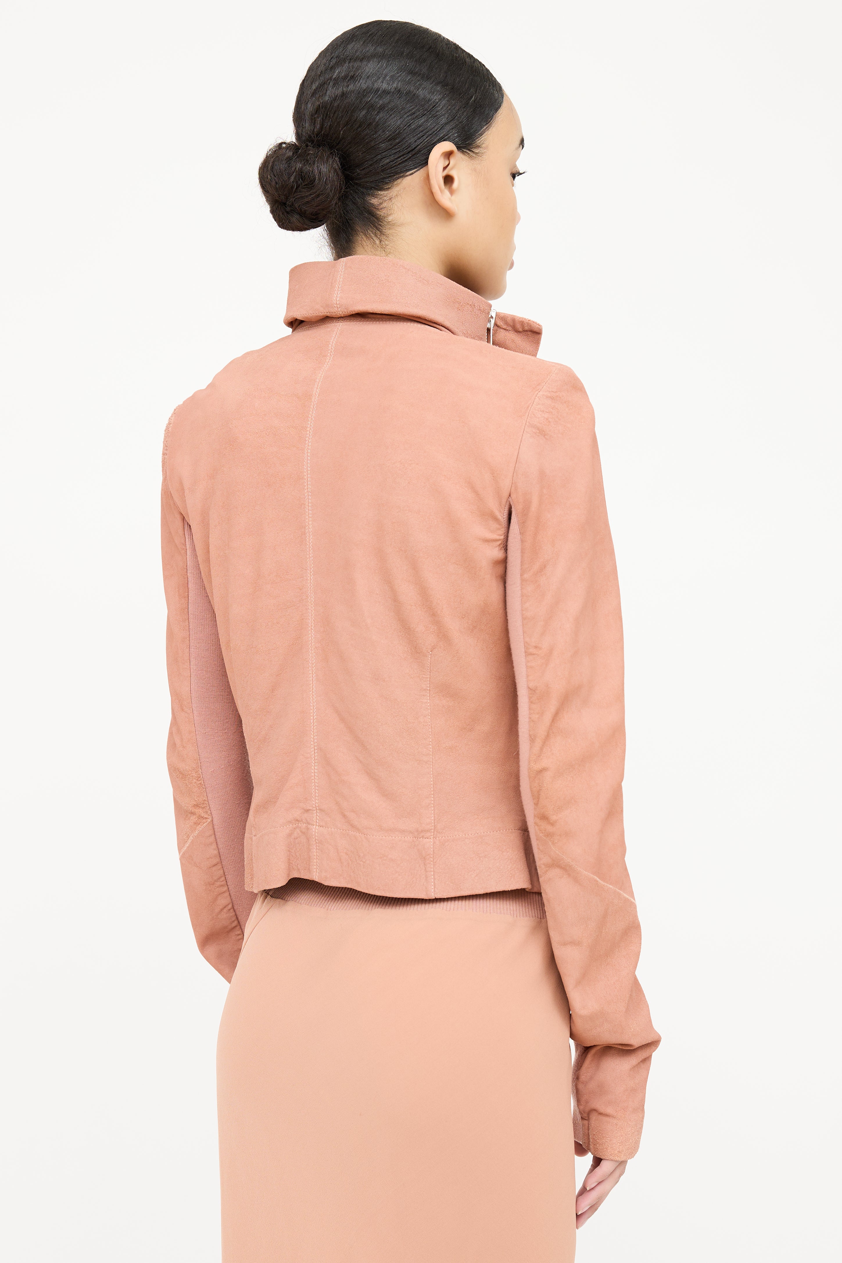 Rick Owens Leather Asymmetrical Biker Jacket