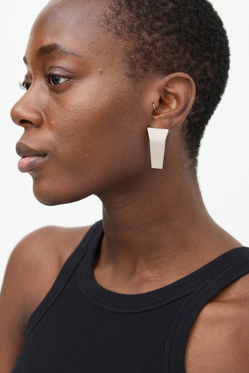 Rick Owens Brushed Silver Trunk Earring