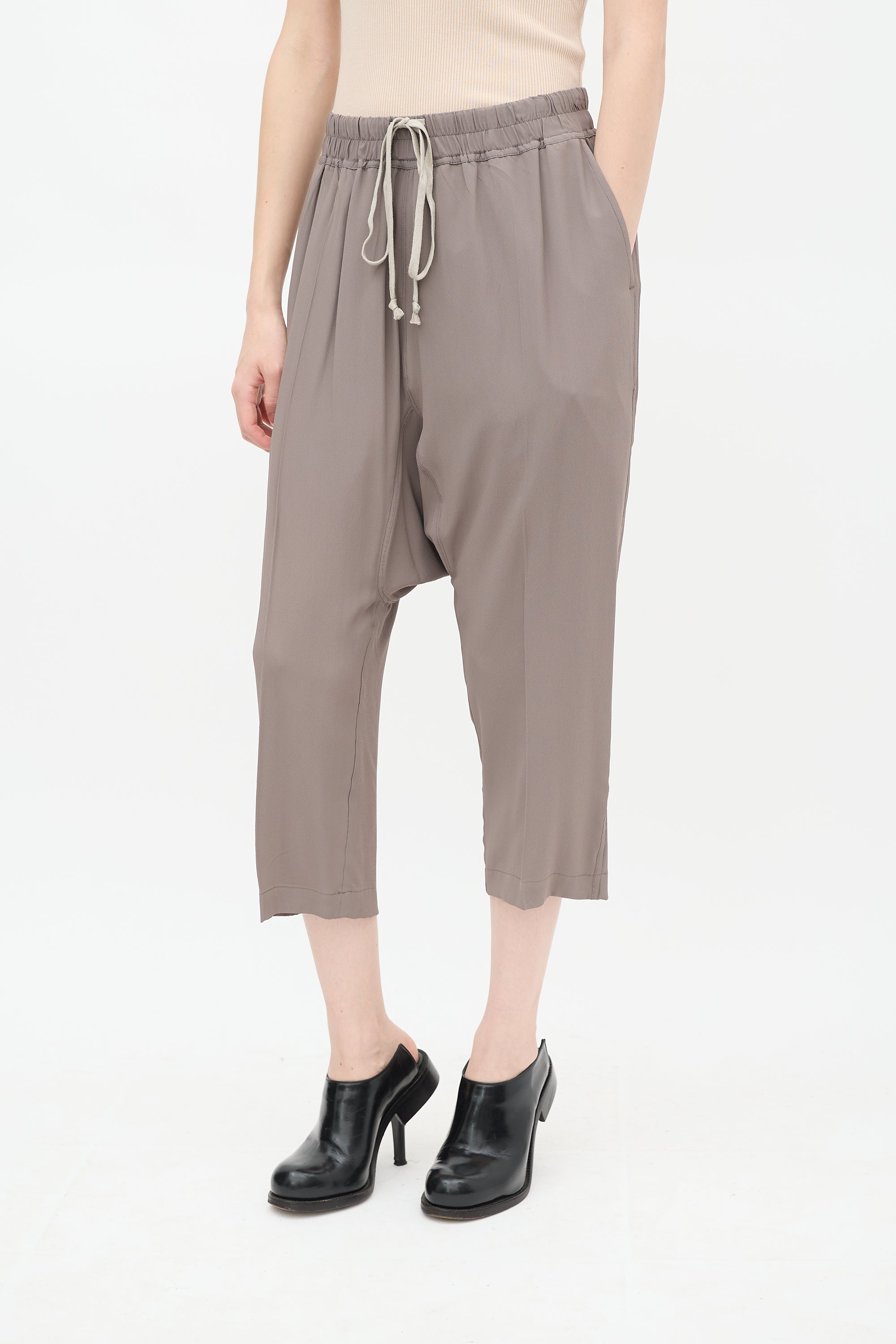 Rick Owens Taupe Drop Seat Pant