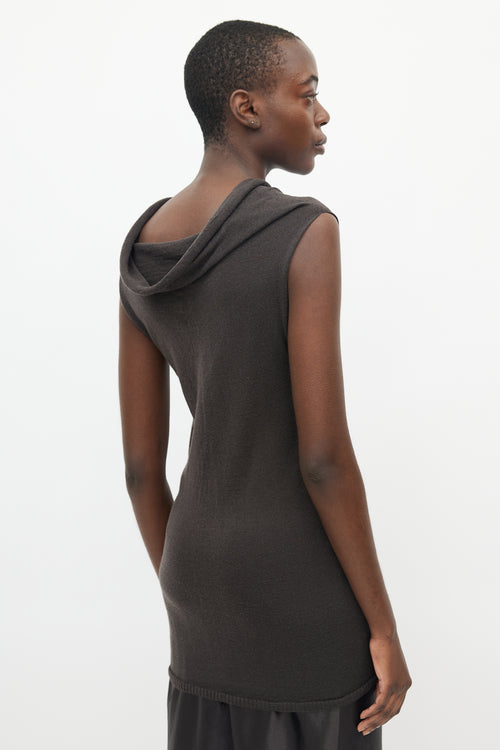 Rick Owens Brown Knit Wrap Cardigan & Tunic Set