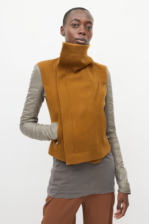 Rick Owens Brown & Taupe Wool Nylon Jacket
