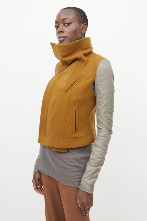 Rick Owens Brown & Taupe Wool Nylon Jacket