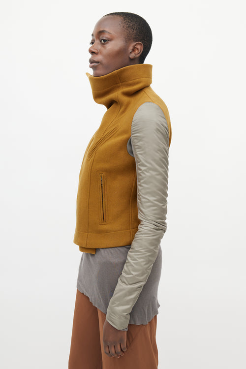 Rick Owens Brown & Taupe Wool Nylon Jacket