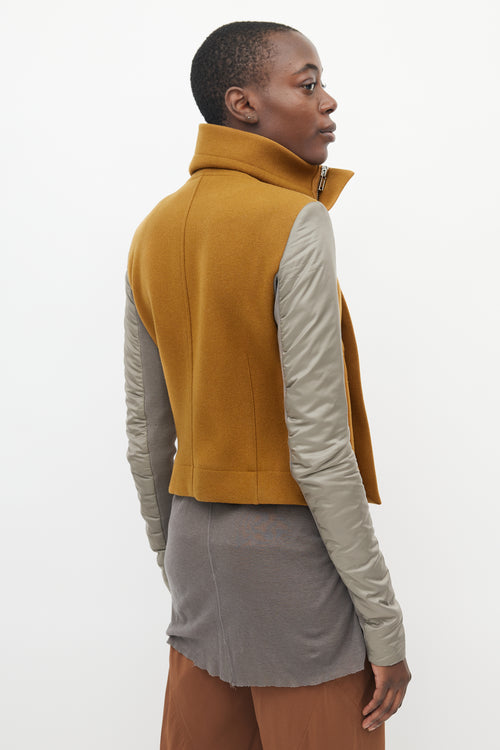 Rick Owens Brown & Taupe Wool Nylon Jacket