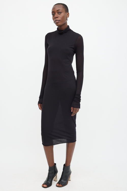Rick Owens Lilies Jersey Turtleneck Dress
