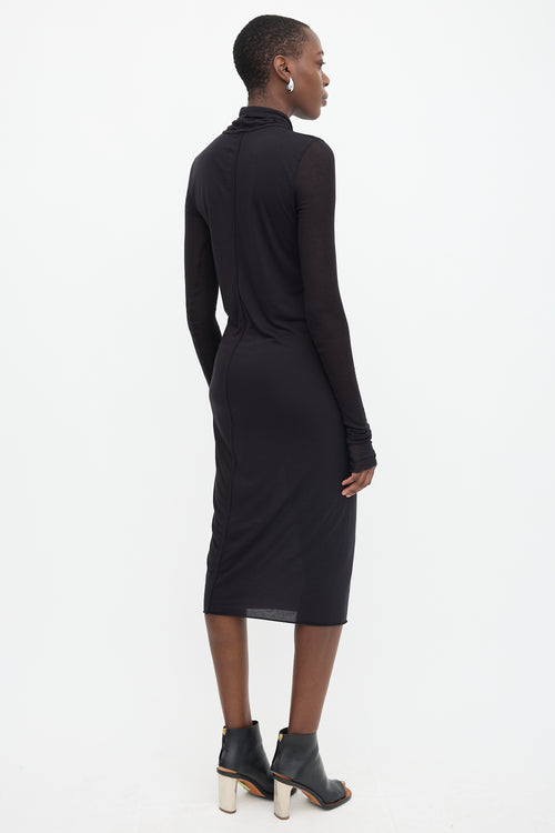 Rick Owens Lilies Jersey Turtleneck Dress