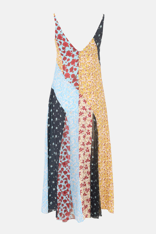 Rixo Silk Patchwork Denise Dress