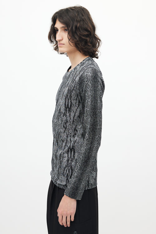 Roberto Cavalli Grey & Black Knit Top
