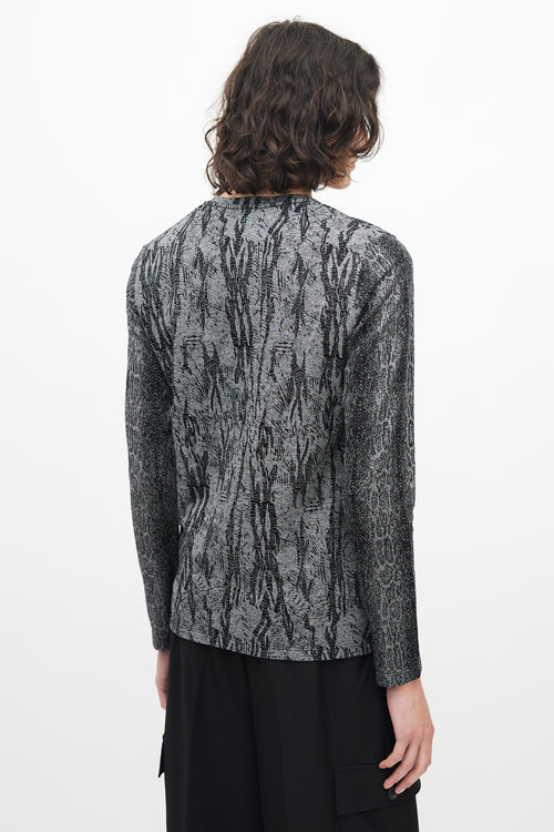 Roberto Cavalli Grey & Black Knit Top