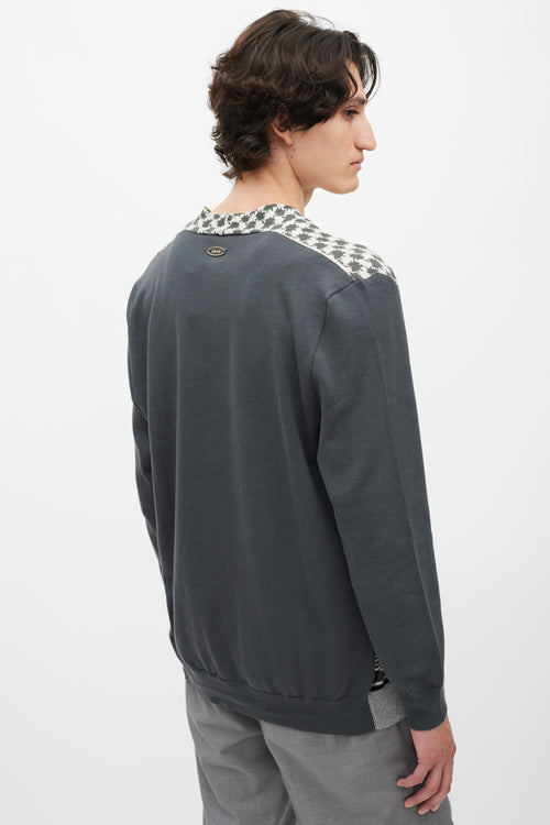 Roberto Cavalli Grey & Cream Patterned Cardigan