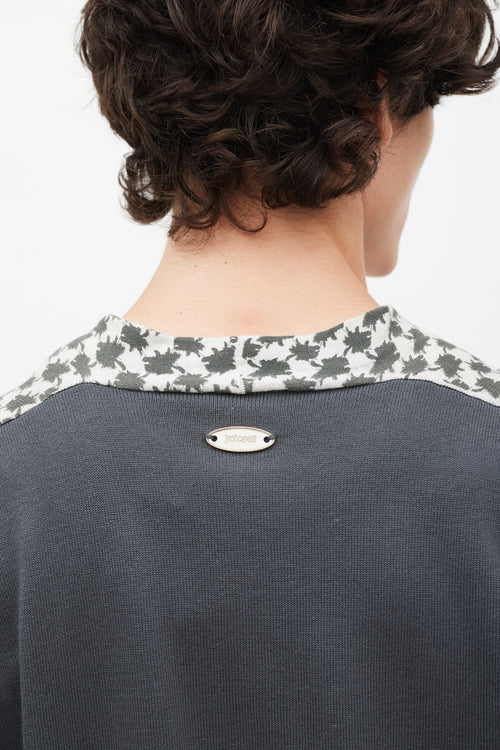 Roberto Cavalli Grey & Cream Patterned Cardigan