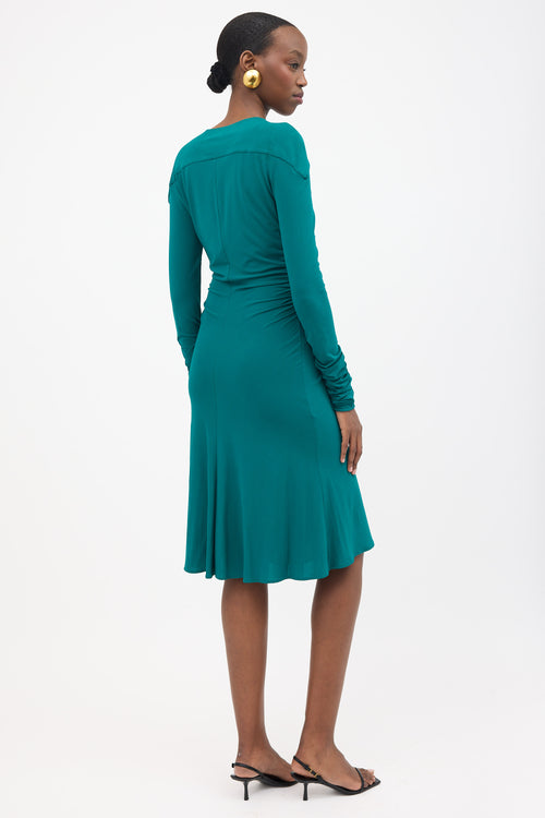 Roberto Cavalli Gathered Midi Dress