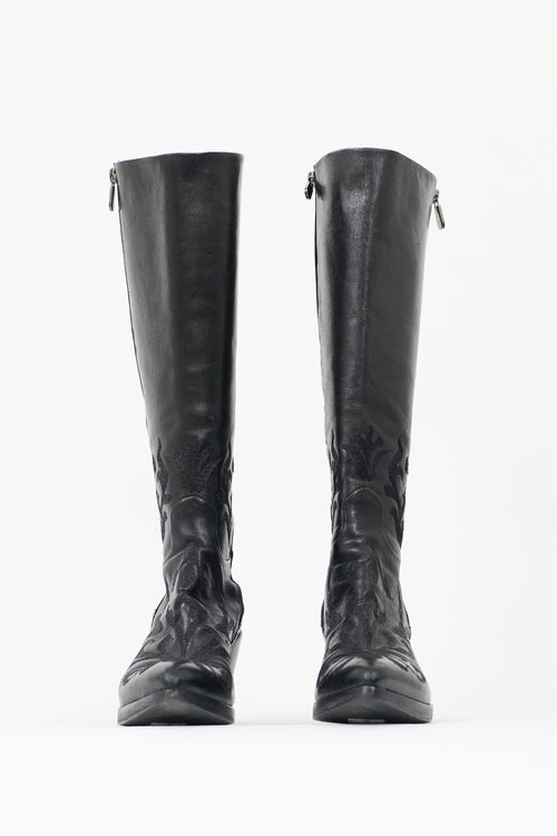 Rocco P. Leather Embroidered Cowboy Boot