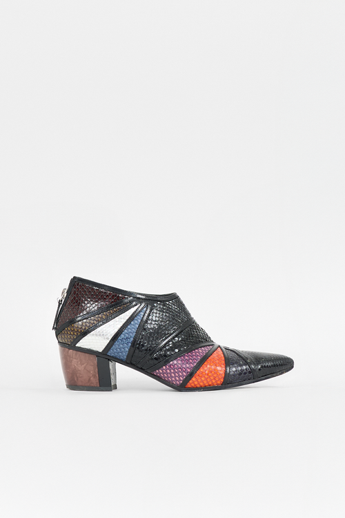 Rodarte Embossed Leather Colourblock Boot