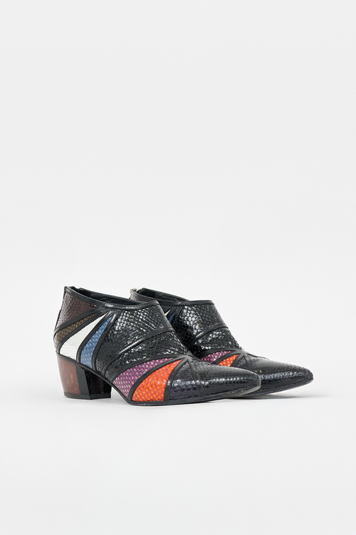 Rodarte Embossed Leather Colourblock Boot