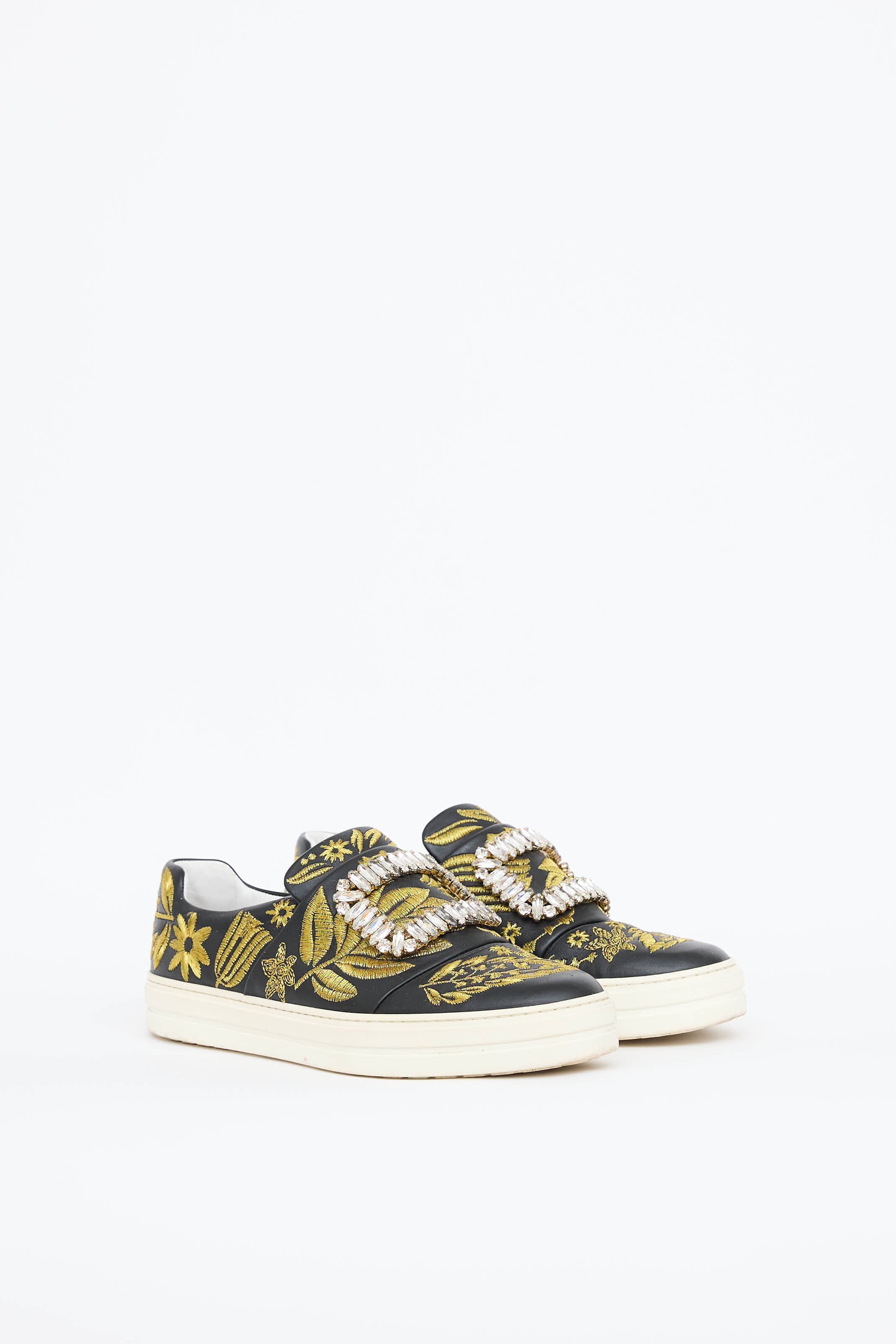 Roger Vivier Embroidered Crystal Sneaker