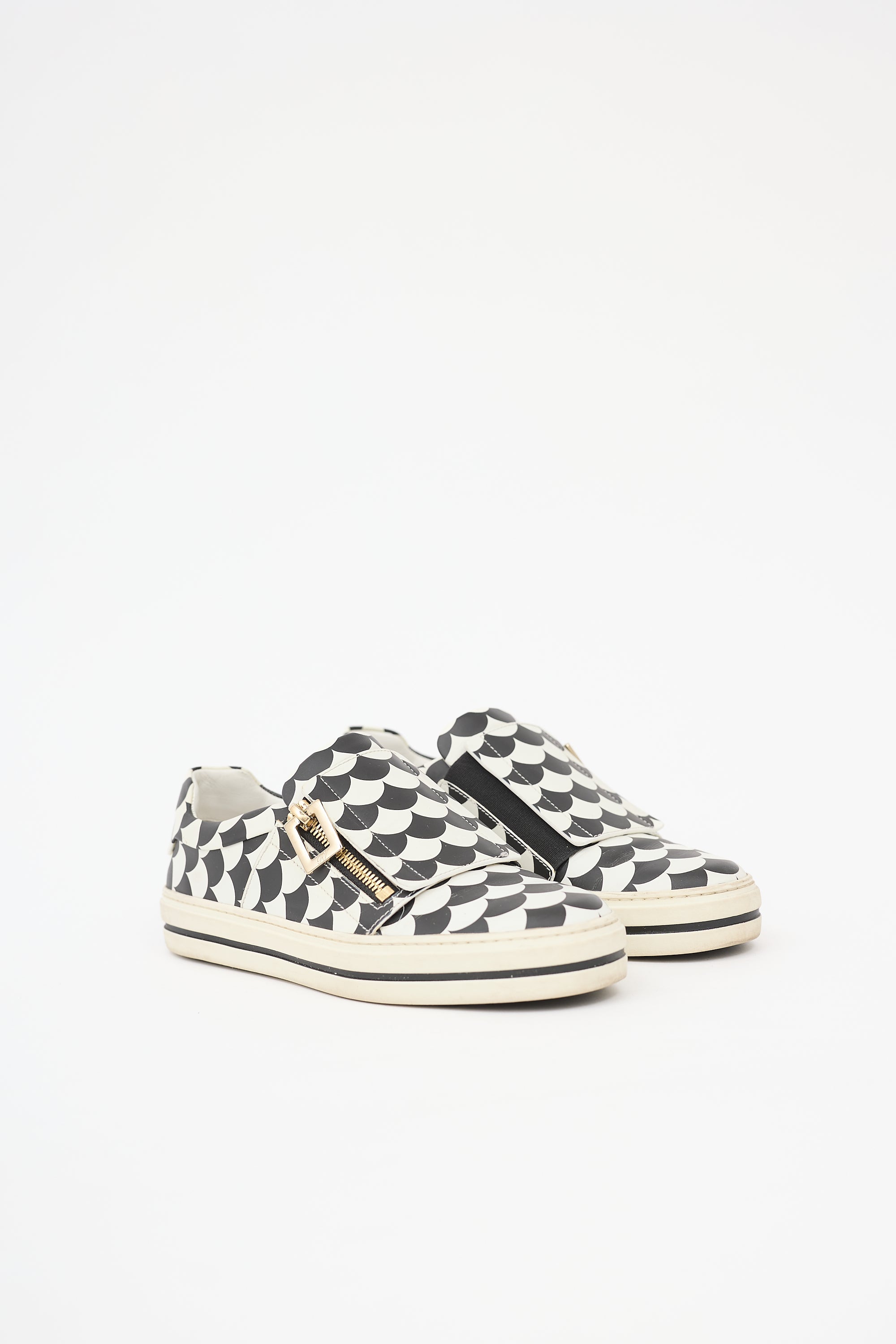 Roger Vivier Leather Printed Zip Sneaker