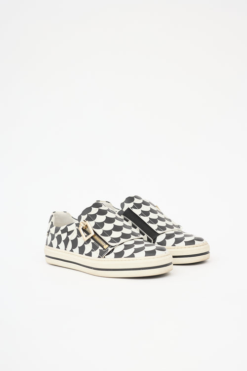 Roger Vivier Leather Printed Zip Sneaker
