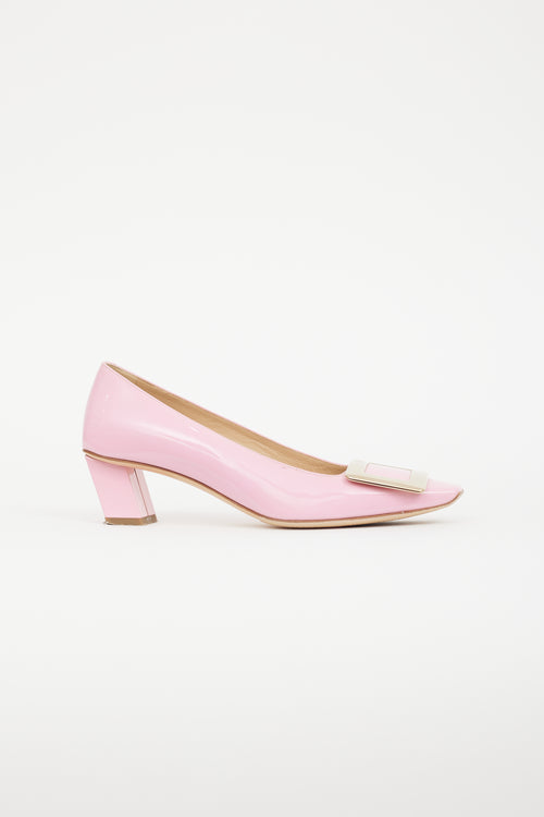 Roger Vivier Pink & Gold Patent Belle Vivier Heel
