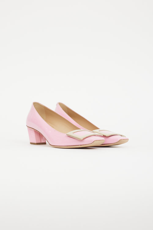 Roger Vivier Pink & Gold Patent Belle Vivier Heel