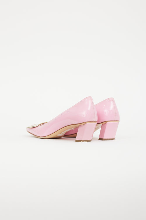 Roger Vivier Pink & Gold Patent Belle Vivier Heel