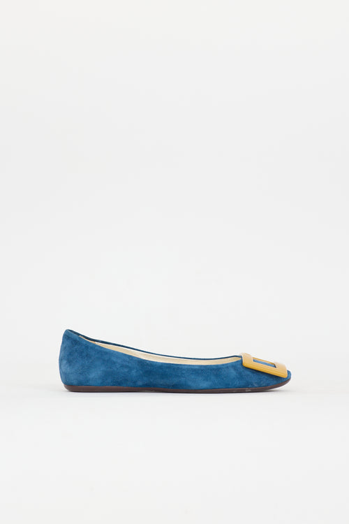 Roger Vivier Suede Buckle Flat